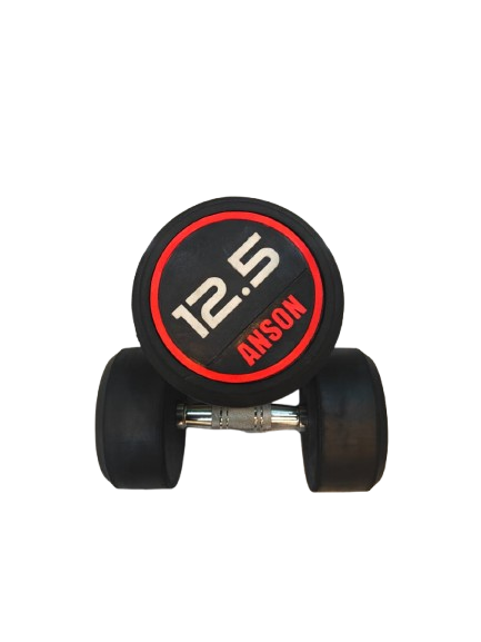 ANSON FITNESS Rubber Bouncer Fixed Dumbbells Professional Bouncer Dumbbells Black - Anson Fitness