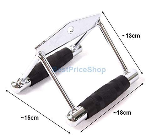 Anson Fitness Sports V Bar Cable Rowing Handle Bar with Grip, Attachments V Handle Bar Gym Equipment, Pull Down and Weight Lifting Bar, Covered, Unisex, Standered Size. - Anson Fitness