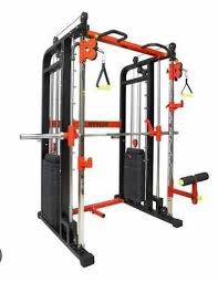 Anson Sports Commercial Grade All-in-One Functional Trainer with Integrated Smith Machine, Dual Adjustable Pulley, Multi-Grip Pull-Up Bar, Landmine Attachment & Plate Storage System" - Anson Fitness