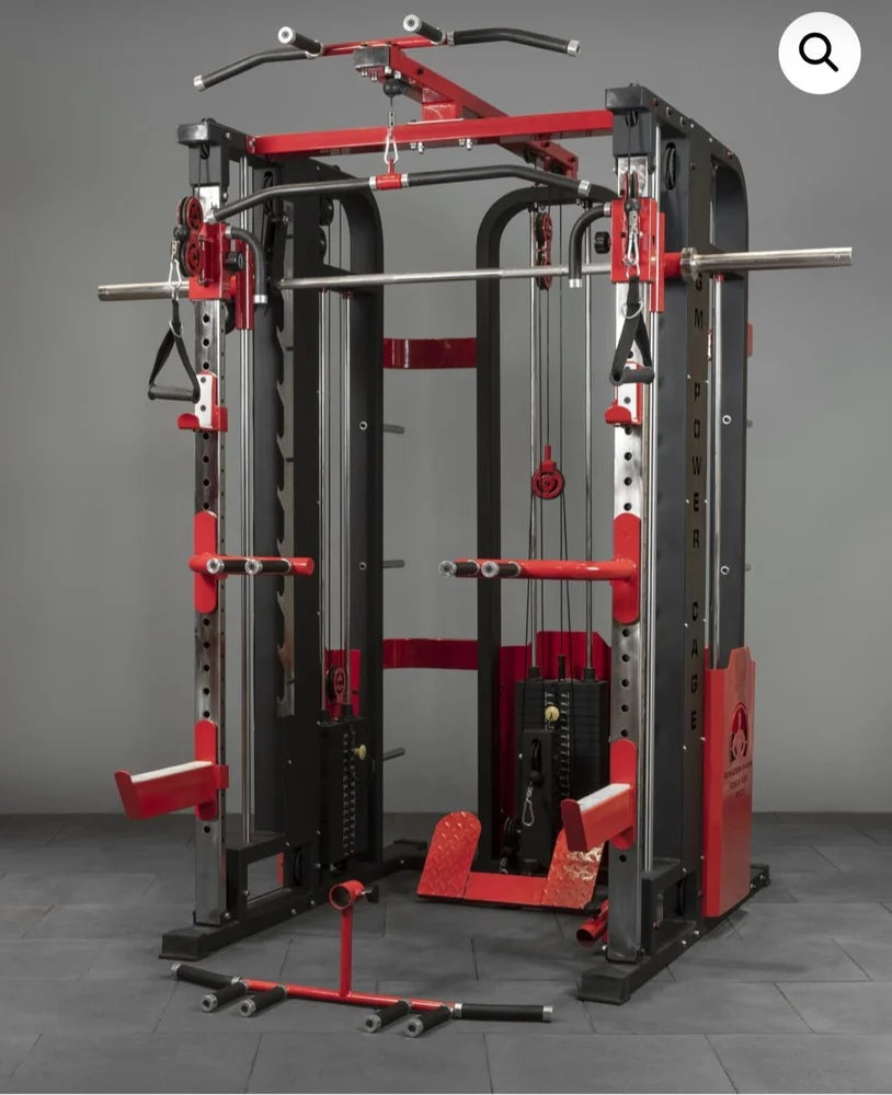 Anson Fitness Commercial Grade Heavy-Duty Multi-Functional Smith Machine With Adjustable Dual Pulley System and Integrated Power Rack" - Anson Fitness