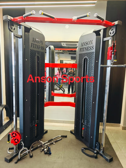 Anson Fitness Pro Commercial Functional Trainer – Dual Adjustable Pulley (80+80 kg MS Stack, 10 Gauge CRC Frame, Heavy-Duty 4x2 Structure)