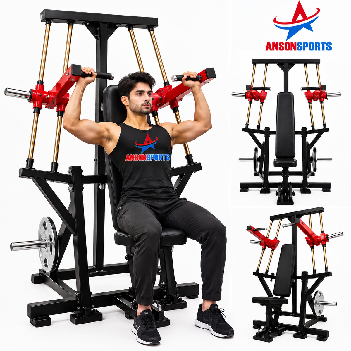 Plate Loaded Shoulder Press Machine | Heavy Duty Commercial Gym Equipment | Anson Fitness