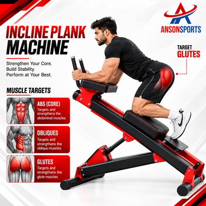Professional Incline Plank Machine | Heavy-Duty Adjustable Abdominal Bench | Core Strength Training Equipment | Anson Fitness