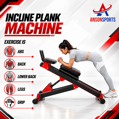 Professional Incline Plank Machine | Heavy-Duty Adjustable Abdominal Bench | Core Strength Training Equipment | Anson Fitness