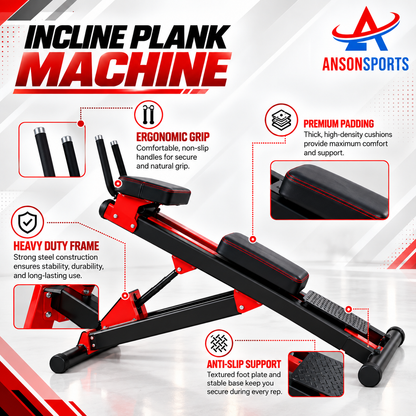 Professional Incline Plank Machine | Heavy-Duty Adjustable Abdominal Bench | Core Strength Training Equipment | Anson Fitness