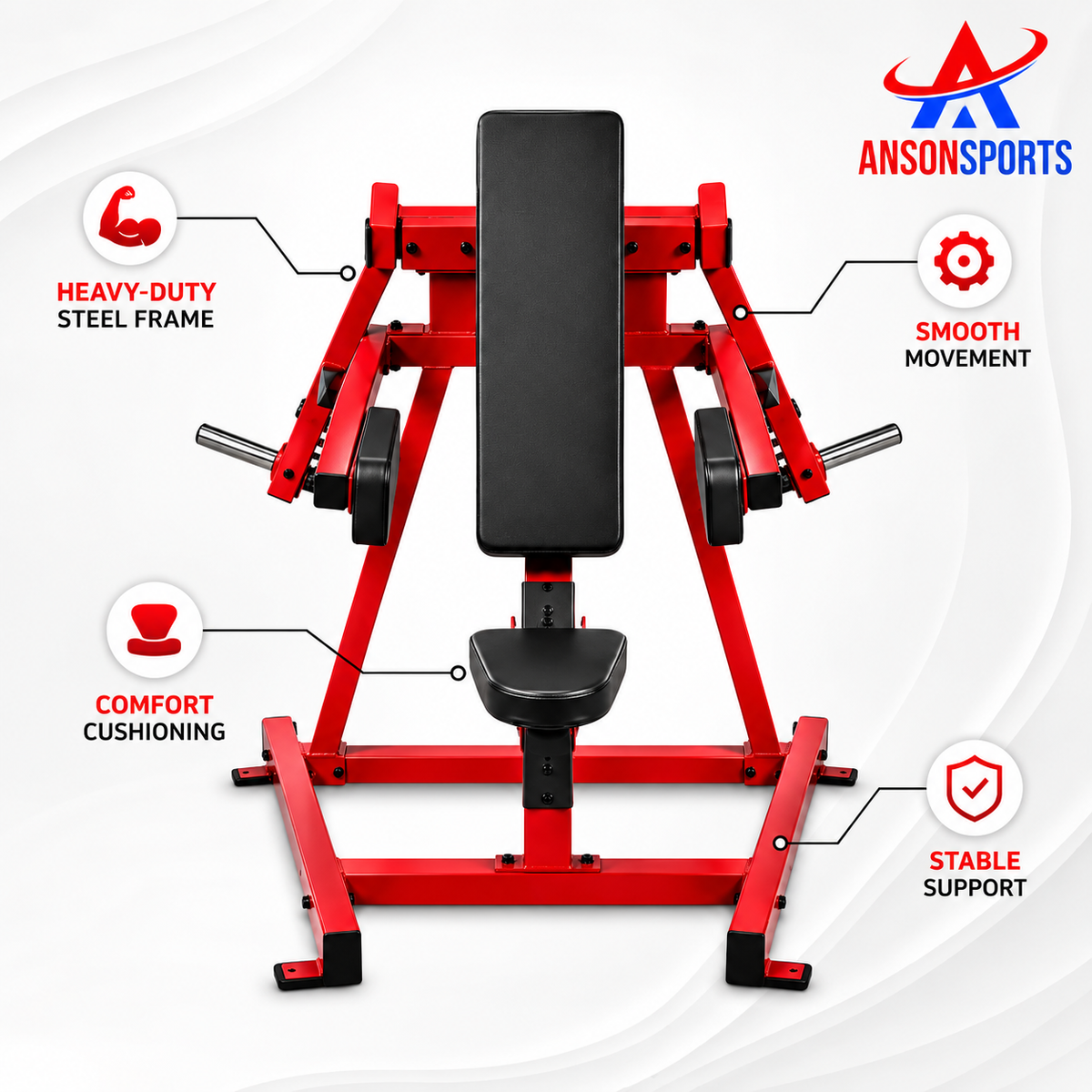 Plate Loaded Lateral Raise Machine | Heavy-Duty Shoulder Isolation Equipment | Side Deltoid Strength Trainer | Anson Fitness