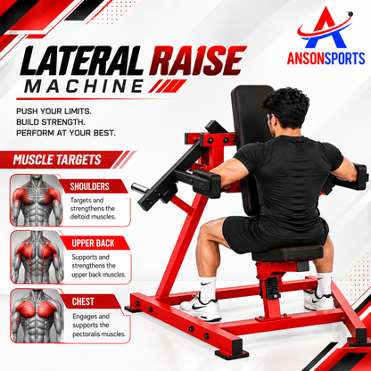 Plate Loaded Lateral Raise Machine | Heavy-Duty Shoulder Isolation Equipment | Side Deltoid Strength Trainer | Anson Fitness