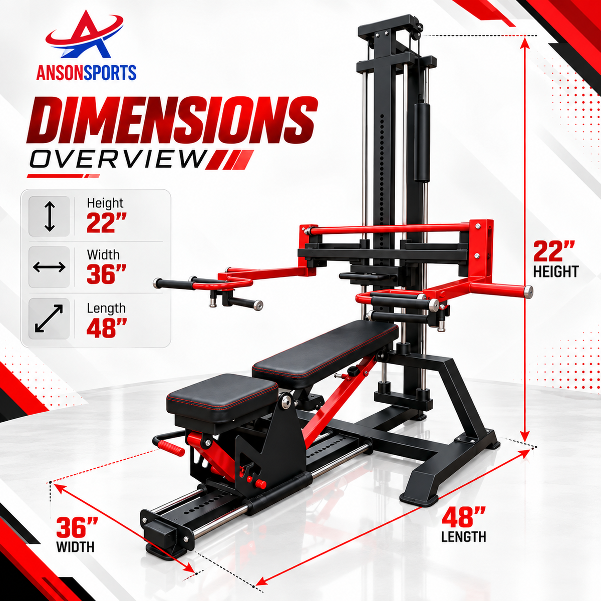 Adjustable Chest Press Machine | Plate Loaded Chest Press Station | Heavy-Duty Bench Press Equipment | Anson Fitness