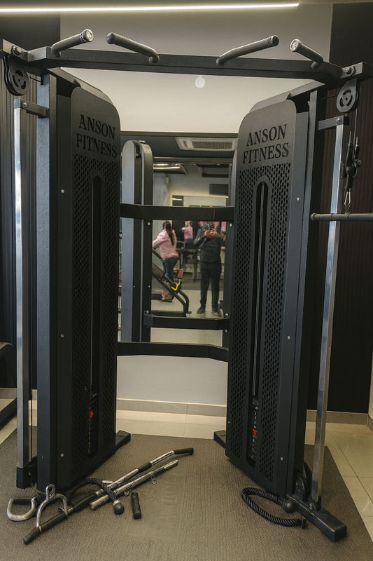 Anson Fitness Pro Commercial Functional Trainer – Dual Adjustable Pulley (80+80 kg MS Stack, 10 Gauge CRC Frame, Heavy-Duty 4x2 Structure)