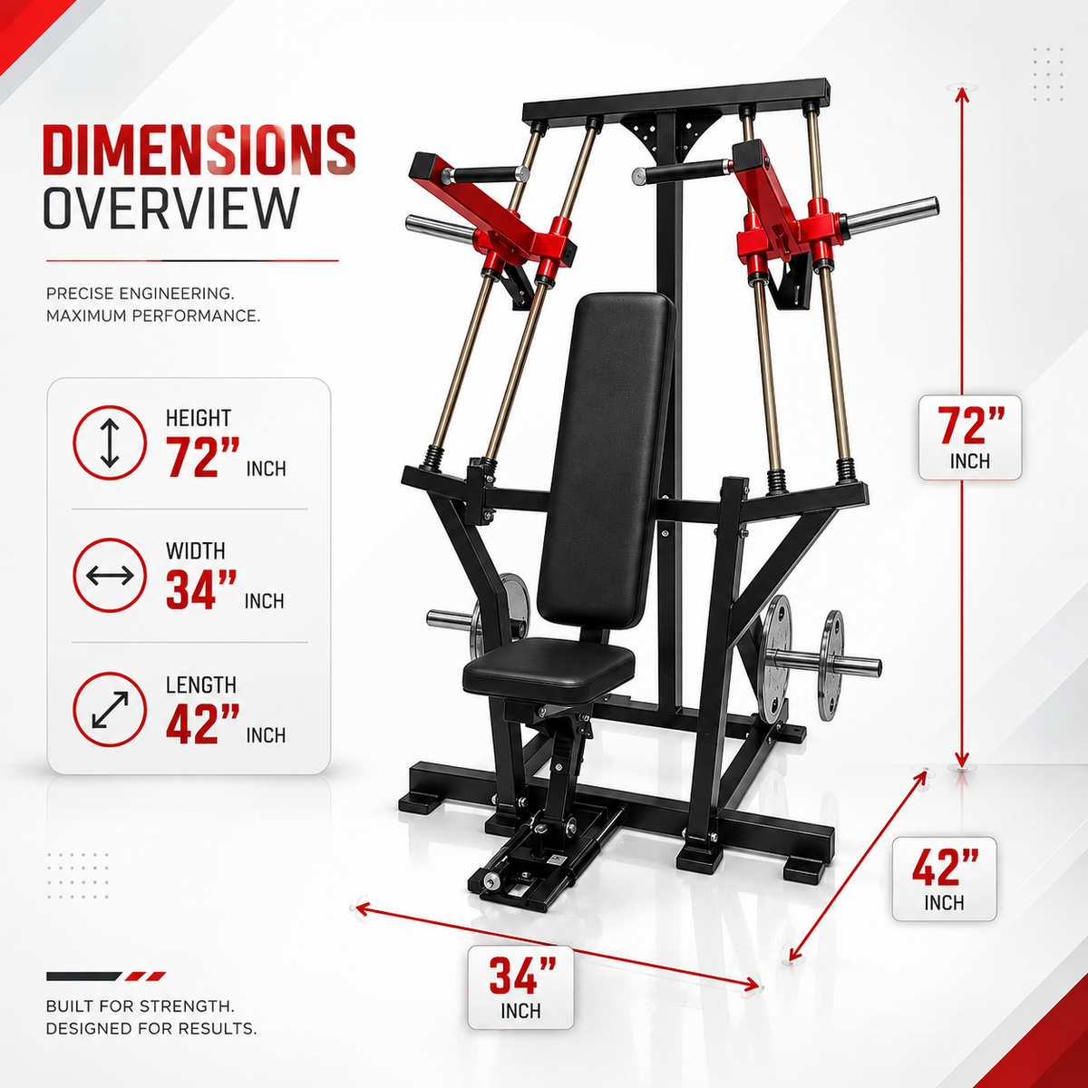 Plate Loaded Shoulder Press Machine | Heavy Duty Commercial Gym Equipment | Anson Fitness