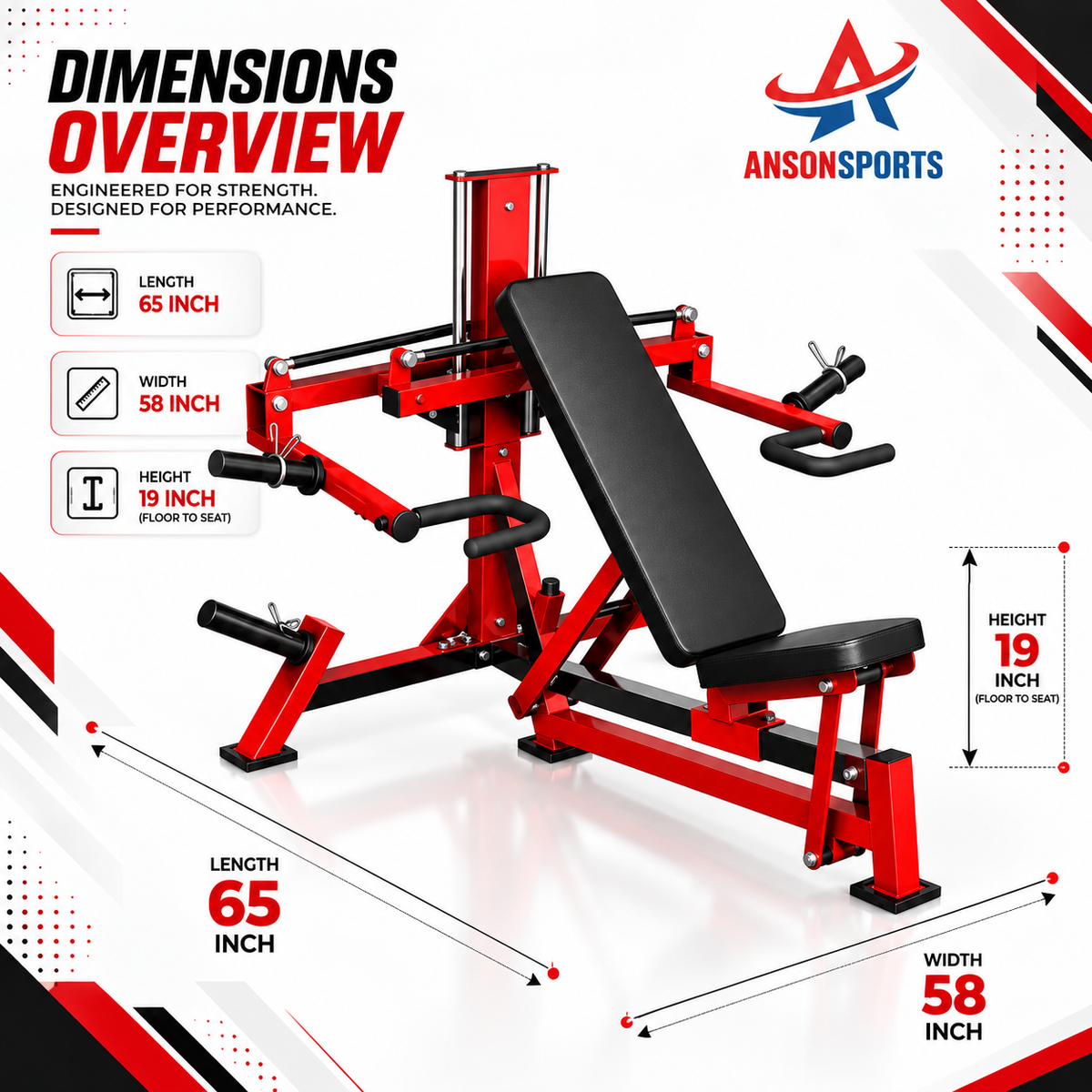 Plate Loaded Chest Press Machine | Commercial Chest Workout Equipment | Heavy-Duty Strength Equipment | Anson Fitness