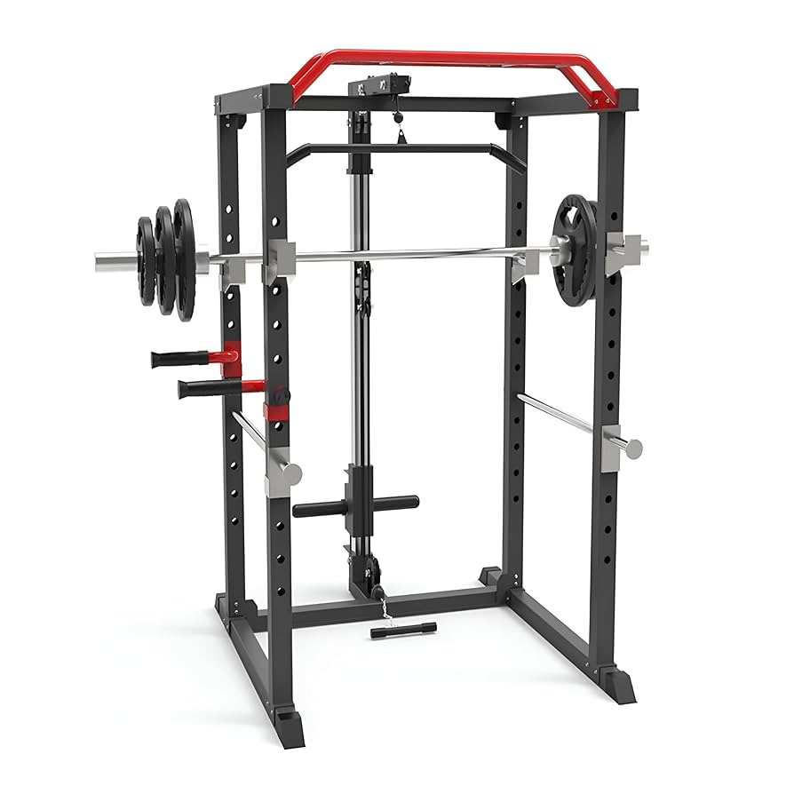 Anson Fitness Squat Rack | Power Rack | Smith Machine | Lat Pulldown Combo