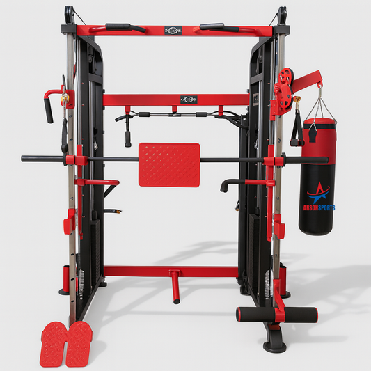 Anson Fitness Equipments Functional Trainer with smith Machine Model: Fitness (Red and Black )