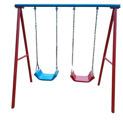 ANSON FITNESS HEAVY DUTY DOUBLE SEATER OUTDOOR SWING SET WITH POWDER COATED MILD STEEL FRAME AND FIBER SEATS FOR KIDS PLAYGROUND USE - Anson Fitness
