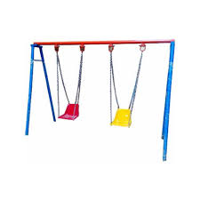 ANSON FITNESS HEAVY DUTY DOUBLE SEATER OUTDOOR SWING SET WITH POWDER COATED MILD STEEL FRAME AND FIBER SEATS FOR KIDS PLAYGROUND USE