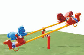 ANSON FITNESS Horse Rider Seesaw – Dual Seater Heavy-Duty Outdoor Play Equipment