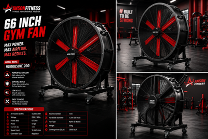 Anson Fitness Gym Fan Hurricane 200 – 66 Inch Heavy Duty Industrial Gym Fan